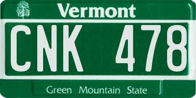 VT license plate CNK478