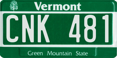 VT license plate CNK481