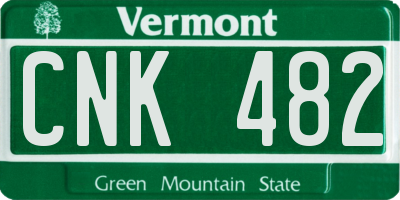 VT license plate CNK482