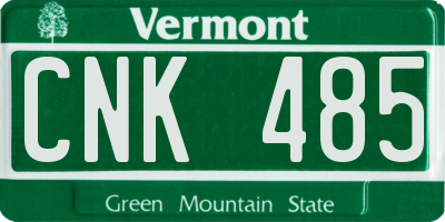 VT license plate CNK485
