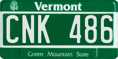 VT license plate CNK486