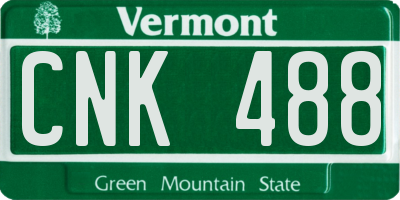 VT license plate CNK488