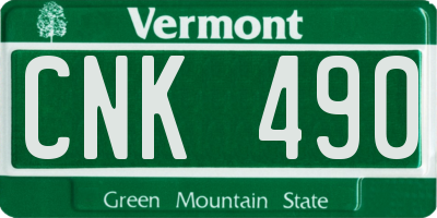 VT license plate CNK490