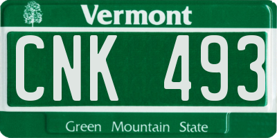 VT license plate CNK493