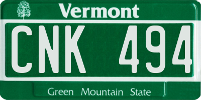VT license plate CNK494