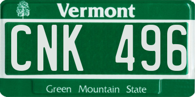 VT license plate CNK496
