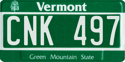 VT license plate CNK497