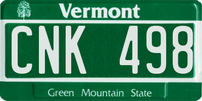 VT license plate CNK498