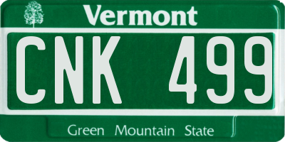 VT license plate CNK499