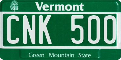 VT license plate CNK500