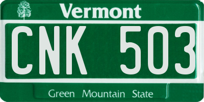 VT license plate CNK503