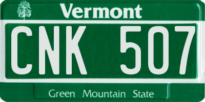 VT license plate CNK507