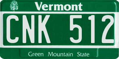 VT license plate CNK512