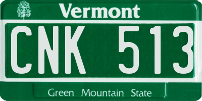 VT license plate CNK513
