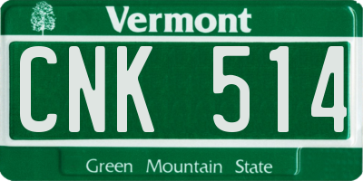 VT license plate CNK514