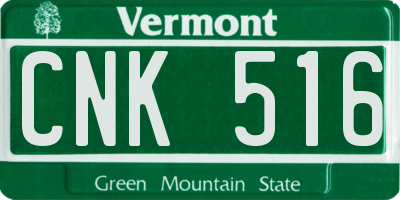 VT license plate CNK516