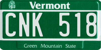 VT license plate CNK518
