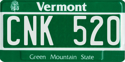 VT license plate CNK520