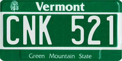 VT license plate CNK521