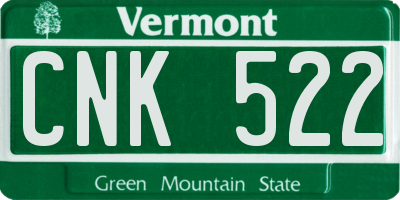 VT license plate CNK522