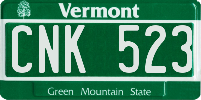 VT license plate CNK523