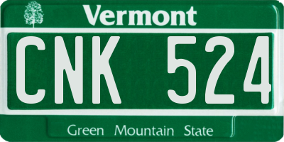 VT license plate CNK524
