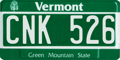 VT license plate CNK526