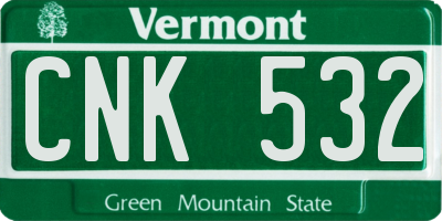 VT license plate CNK532