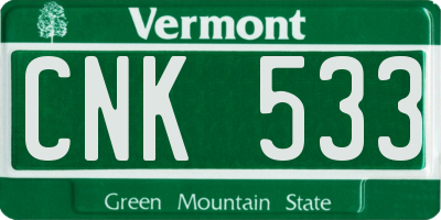 VT license plate CNK533
