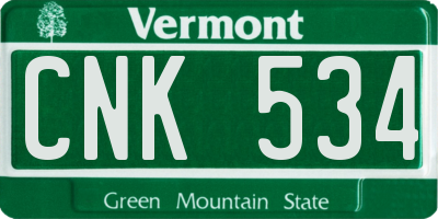 VT license plate CNK534