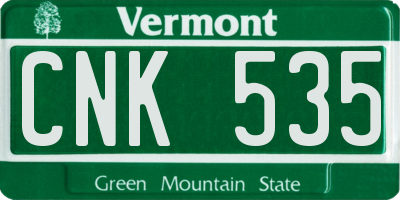 VT license plate CNK535