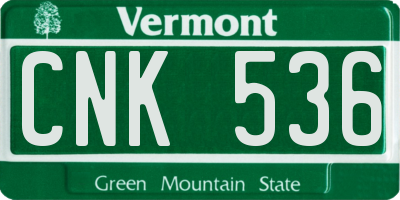 VT license plate CNK536