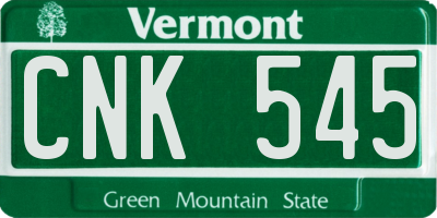 VT license plate CNK545