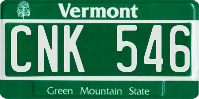 VT license plate CNK546