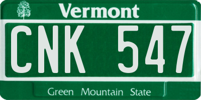 VT license plate CNK547
