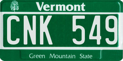 VT license plate CNK549