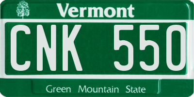 VT license plate CNK550