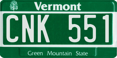 VT license plate CNK551