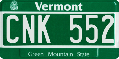 VT license plate CNK552