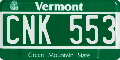 VT license plate CNK553