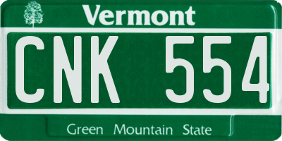 VT license plate CNK554