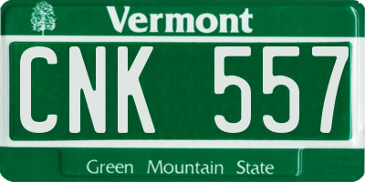 VT license plate CNK557