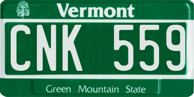 VT license plate CNK559
