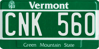 VT license plate CNK560