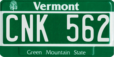 VT license plate CNK562