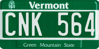 VT license plate CNK564
