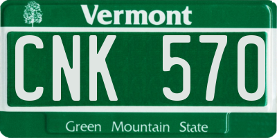 VT license plate CNK570
