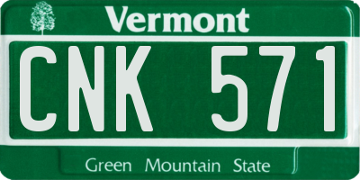 VT license plate CNK571
