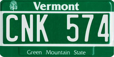 VT license plate CNK574