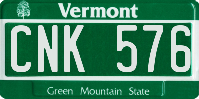 VT license plate CNK576